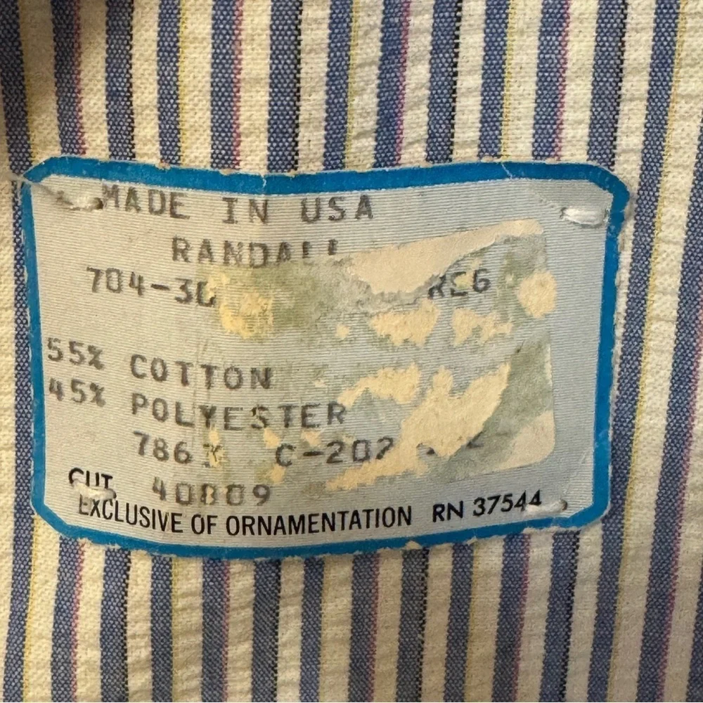 Hardwick Mens Blue White Seersucker Vintage Blazer 36R USA